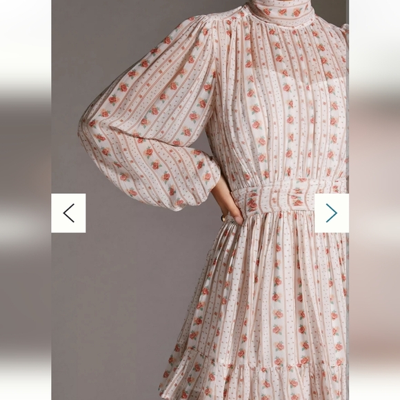 Anthropologie Let Me Be Floral High-Neck Mini Dress - Picture 4 of 11